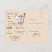 Waterverf Pasen Brunch en Egg Hunt Uitnodiging. Uitnodiging Briefkaart (Achterkant)