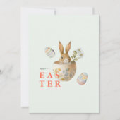 Waterverf Pasen Bunny Feestdagenkaart (Voorkant)