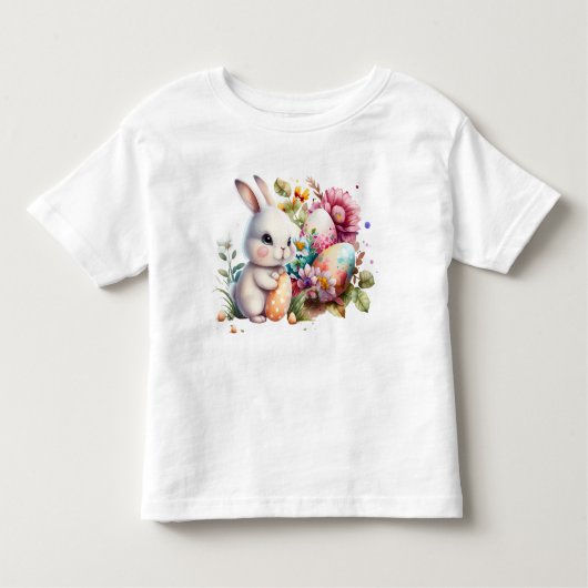 Waterverf Pasen Bunny Kinder Shirts (Voorkant)