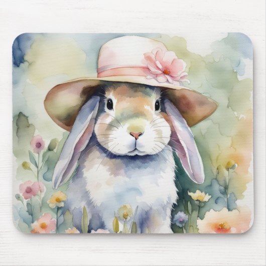 Waterverf Pasen Bunny Muismat (Voorkant)