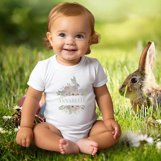  Waterverf Pasen Bunny Persoonlijke Gift Romper