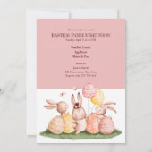 Waterverf Pasen cute konijnen met eieren  Kaart (Achterkant)