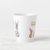 Waterverf Pasen Kaart voor de lente Feestdagen Latte Mok (Voorkant)