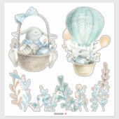 Waterverf Pasen pakketten Wit of Duidelijk Sticker (Vel)