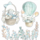 Waterverf Pasen pakketten Wit of Duidelijk Sticker (Voorkant)