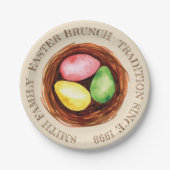 Waterverf Pasen voor de familie Brunch Papieren Bordje (Voorkant)