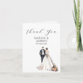 Waterverf Passen getrouwd bruiloft Bedankkaart (Voorkant)
