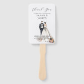 Waterverf Passen getrouwd bruiloft Handwaaier (Voorkant)