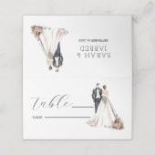 Waterverf Passen getrouwd bruiloft Plaatskaartje (Buitenkant ongevouwen)