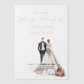 Waterverf Passen getrouwd bruiloft Vellum Uitnodigingen (Voorkant)