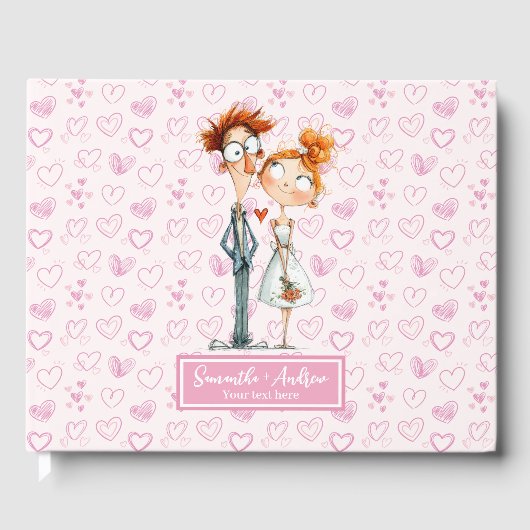 Waterverf Passen getrouwd Eigenzinnige bruiloft ga Gastenboek (Voorkant)