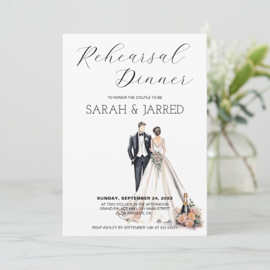 Waterverf Passen getrouwd repetitie Kaart (Staand voorkant)