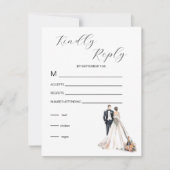 Waterverf Passen getrouwd RSVP Kaartje (Voorkant)