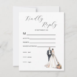 Waterverf Passen getrouwd RSVP Kaartje