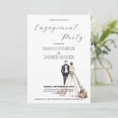 Waterverf Passen getrouwd Verloving Kaart (Staand voorkant)