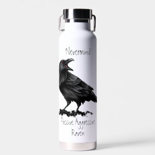 Waterverf Passieve agressieve Raven Citate Stic Waterfles