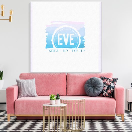 WATERVERF PASSION Bat Mitzvah Uitnodiging Canvas Afdruk (Insitu (Woonkamer))