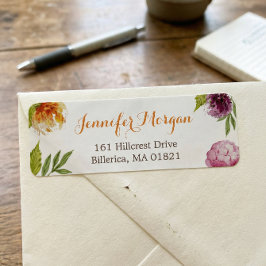 Waterverf pasta bloemen Moderne Natuur Stijlvol Etiket