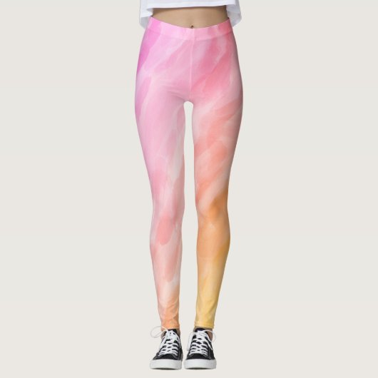 Waterverf pasta-kleuren verven leggings (Voorkant)