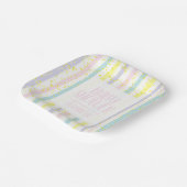 Waterverf pastaafje Baby shower Papieren Bordje (Gebogen)