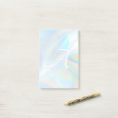Waterverf pastel abstract aangepast initiaal monog post-it® notes (Op bureau)