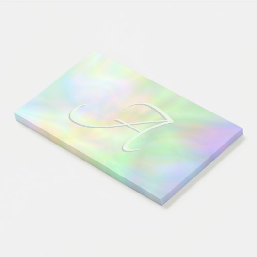 Waterverf pastel abstract gradiënt monogram post-it® notes (Schuin)