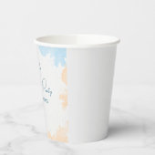 Waterverf pastel blauw elke leeftijd verjaardag papieren bekers (Links)