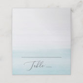 Waterverf pastel blauw nautische zachte bruiloft plaatskaartje (Buitenkant ongevouwen)