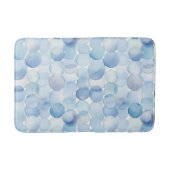 Waterverf pastel blauw wit cirkelpatroon badmat (Voorkant)