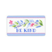 Waterverf Pastel Bloemen BE KIND Etiket (Voorkant)