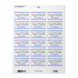 Waterverf Pastel Bloemen BE KIND Etiket