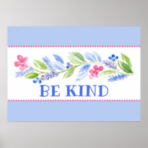 Waterverf Pastel Bloemen BE KIND