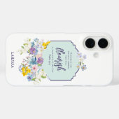 Waterverf Pastel Bloemen Bijbelvers Gepersonalisee Case-Mate iPhone Case (Achterkant (horizontaal))