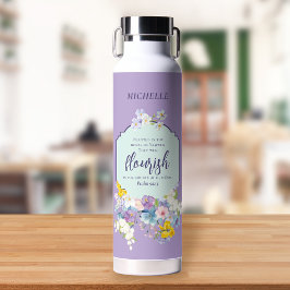 Waterverf Pastel Bloemen Bijbelvers Gepersonalisee Waterfles