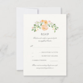 Waterverf Pastel Bloemen Bruiloft RSVP Kaart