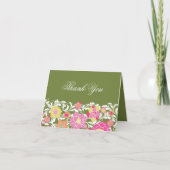 Waterverf Pastel Bloemen Dank u kaart (Voorkant)