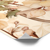 Waterverf Pastel Bloemen Huwelijk Welkom Poster (Hoek)