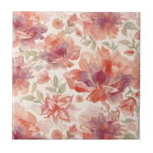 Waterverf Pastel Bloemen Licht Oranje
