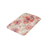 Waterverf Pastel Bloemen Licht Sinaasappel Badmat (Gekanteld)