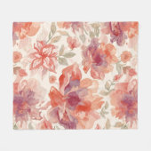 Waterverf Pastel Bloemen Licht Sinaasappel Fleece Deken (Voorkant (Horizontaal))