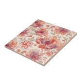 Waterverf Pastel Bloemen Licht Sinaasappel Tegeltje (Zijkant)