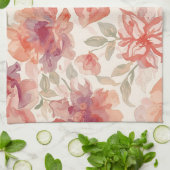 Waterverf Pastel Bloemen Licht Sinaasappel Theedoek (Gevouwen)