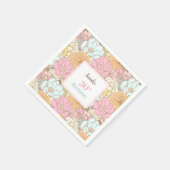 Waterverf Pastel Bloemen Roze 30e Verjaardag Servet (Hoek)