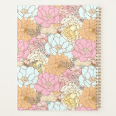 Waterverf Pastel Bloemen Roze Kleurrijk Monogram Planner (Achterkant)
