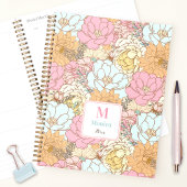 Waterverf Pastel Bloemen Roze Kleurrijk Monogram Planner