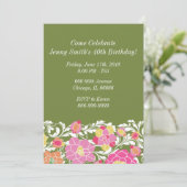 Waterverf Pastel Bloemen Verjaardagsuitnodiging Kaart (Staand voorkant)