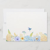 Waterverf pastel bloemenvogel vlinder bruiloft save the date (Achterkant)