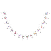  Waterverf pastel bloemharten Vlaggetjes (Alle)