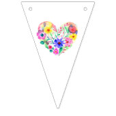  Waterverf pastel bloemharten Vlaggetjes (Derde vlag)
