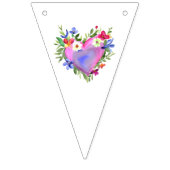  Waterverf pastel bloemharten Vlaggetjes (Eerste vlag)